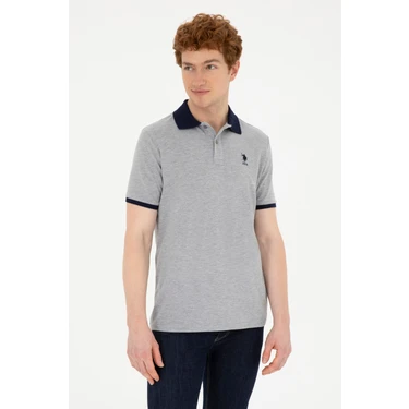 U.S. Polo Assn. Erkek Gri Melanj Basic T-Shirt