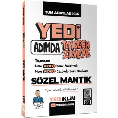 Yediiklim Yayınları Yedi Adımda Temelden Zirveye Sözel Mantık Video Konu Anlatımlı Video Çözümlü