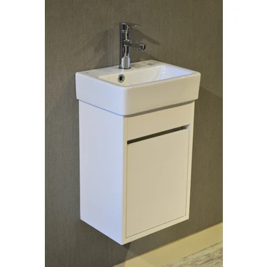 Turkuaz Seramik Banyo Tuvalet Mini Lavabo 26 x 36 cm %100MDF (Banyo