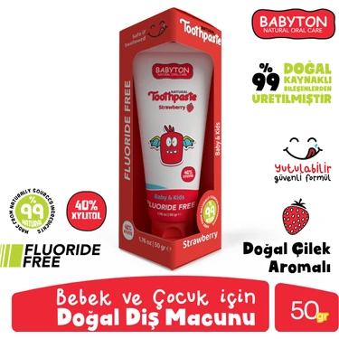 Babyton Organik Doğal Çilek Aromalı Diş