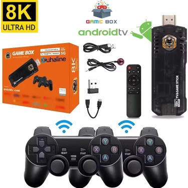 Duhaline Yeni Versiyon 8k Ultra Hd Game Box+Android Tv 36500 Oyunlu 5g 64 GB Tv Game Stick Oyun