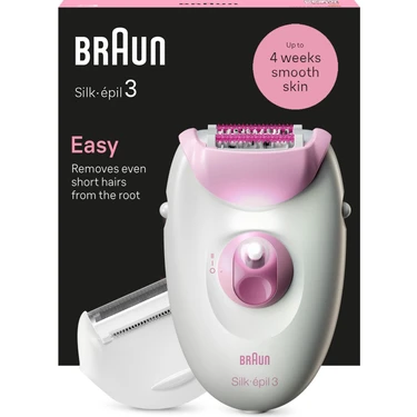Braun Silk-Épil 3 3-031 Epilatör 20 Cımbızlı 2 Hız Kuru Kullanım Yıkanabilir Başlıklı