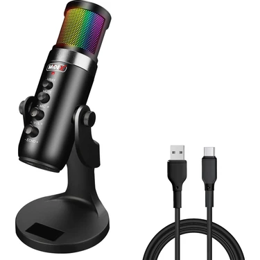 Midex Hype USB RGB Oyuncu ve Yayıncı Mikrofonu (Kayıt Gaming Tiktok Twitch Discord Youtube Canlı