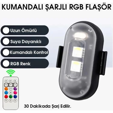 Babikamium Kumandalı Şarjlı Çift Rgb LED