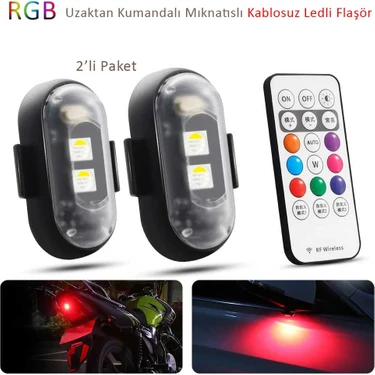 Babikamium Kumandalı Şarjlı Çift Rgb LED