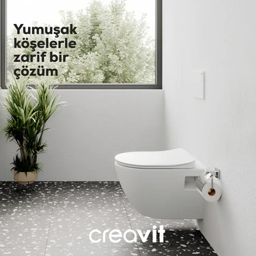 Creavit TP325 Terra Kanallı Asma Klozet, Creavit Duck Yavaş Kapanır