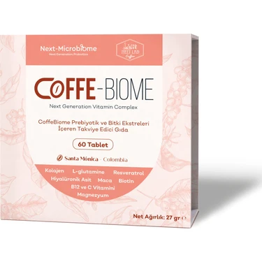 Next-Microbiome Coffe-Biome Kahve, Prebiyotik ve Bitki Ekstreleri Içeren Takviye Edici Gıda (60