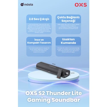 Oxs Thunder Lite PC Oyun Soundbar | Sanal Surround | 2.0 | Fiyatı