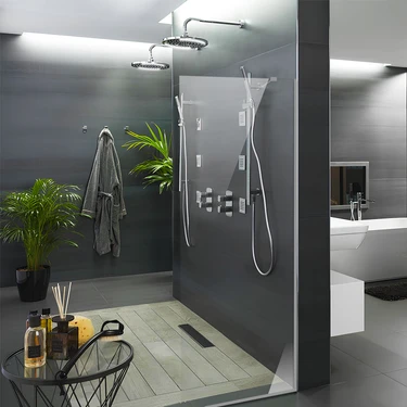 Decorita Cam Duşakabin Seperatör - Sabit Panel | Saydam Cam | Metalik Parlak Profil | 70CM x