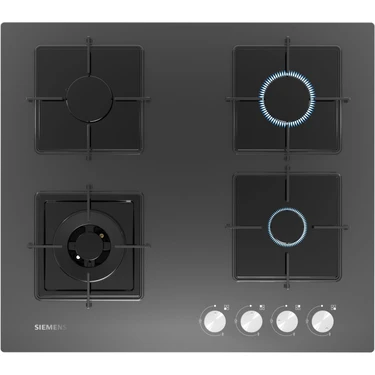 Siemens EN6C9HO12O 4 Gözlü Gazlı Ocak Wok Gözü ile Hızlı Pişirme 3.5 Kw Güç Cam Yüzey