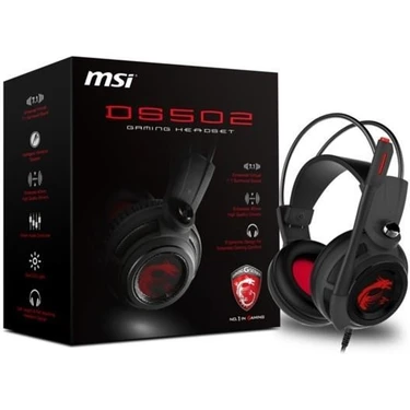 MSI GG DS502 GAMING HEADSET 7.1 CEVRESEL SES 2X40MM SURUCU KIRMIZI DRAGON LED AYDINLATMA KABLO