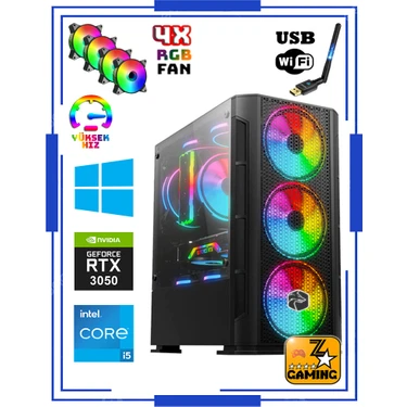 Zeiron RTX80 Intel Core I5-12400F 16 GB Ram 256GB M.2 SSD + 1tb HDD 8gb RTX3050 Oyuncu Masaüstü
