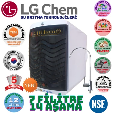 Lg Chem Gold Plus  Beyaz-Siyah Renk 12 Litre 14 Aşama 7 Filitre Su Arıtma