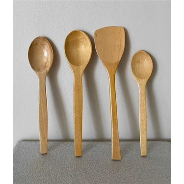 Und Trade 4'lü ''bambu'' Yemek Gereçleri - 4 Boy Bambu Kaşık -Ahşap Set Tahta Kaşık(23 Cm-28 Cm-32