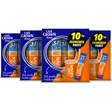 Cafe Crown 3'ü 1 Arada Fındıklı 18 Gr. x 10 Adet x 4