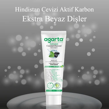 Agarta Doğal Hindistan Cevizi Özlü Aktif Karbonlu Diş Macunu 100 ml (3