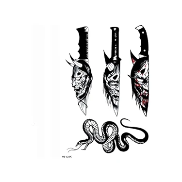 Tattoo Gerçekci Geçici Renkli Bıçak ve ...