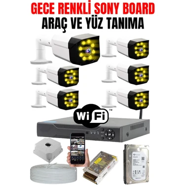 Maxcam 6 Kameralı Set - 5 Mp Sony Lens Gece Renkli Araç ve Yüz Tanımalı Ultra Hd Kamera