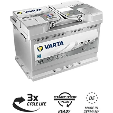 Varta E39 12V 70 Ah 760A AGM Start-Stop Silver Dynamic Akü Fiyatı