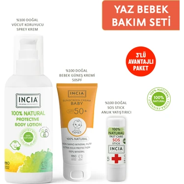 INCIA %100 Doğal Bebek Güneş Bakım