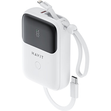 Havit PB5215 Type-C ve Lightning Kablo 10.000 Mah LED Göstegeli Powerbank