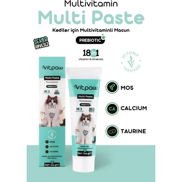 Vitpaw Multi Paste 100 Gr.(KEDİLER İÇİN BAĞIŞIKLIK GÜCLENDİRİCİ VE TÜY YUMAĞI ÖNLEYİCİ