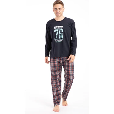 Tampap Erkek Baskılı Pijama Takımı Uzun Kollu