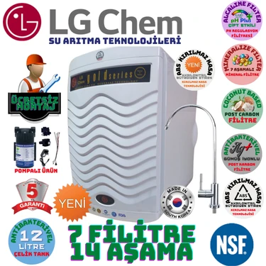 Light Gastro Lg Chem Gold Plus Pompalı Beyaz 12 Litre 7 Filitre 14 Aşama Su Arıtma