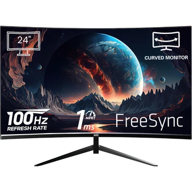 İzoly 2456 24" 100Hz 1ms (HDMI+VGA) Full HD Curved