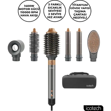 Icotech HS60 6 In 1 Multi Styler Saç Şekillendirici , Saç Maşası , Saç Düzleştirici