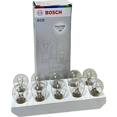 Bosch Eco 12V/21W 5W 1016 BAY15D Çift Duy, Şaşı Düz Tırnak, Fren, Stop, Sis Ampulü 10