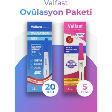 Valfast 20 Adet Ovulasyon + 5 Adet Erken Gebelik Testi Kalem