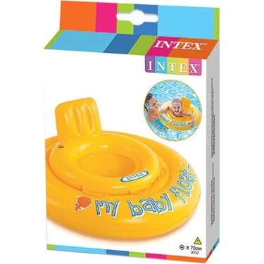 Intex Bebek Flatörü Sarı Şişme Bebek Simidi Ayak Delikli Koltuk 70 cm 11 kg Wet Set Collection