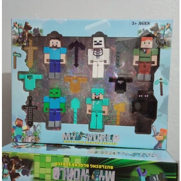 My World Oyuncak Minecraft Karakter Figür Seti 15 Parça Minecraft Oyuncak