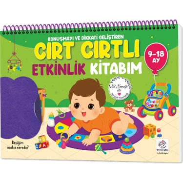Psikolog Onaylı Cırt Cırtlı Keçeli Etkinlik Kitabı - 0-2 Yaş için Eğitici Kitap (9-18