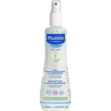 Mustela Saç Şekillendirici ve Ferahlatıcı Vücut Spreyi 200 ml Organik Papatya Suyu İçeren Doğal