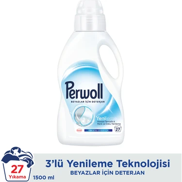 Perwoll Hassas Bakım Sıvı Çamaşır Deterjanı 1,5L (27 Yıkama) Beyaz