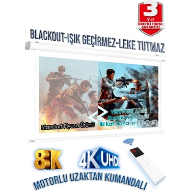 Gölge Stor En180cm Boy170cm Projeksiyon Perdesi Motorlu Yeni Akıllı Kumaş 
Blackout-Işık Geçirmez