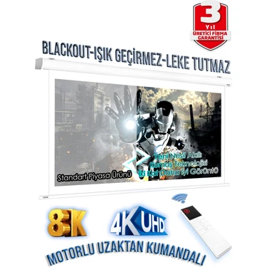 Gölge Stor En200cm Boy180cm Projeksiyon Perdesi Motorlu Yeni Akıllı Kumaş 
Blackout-Işık Geçirmez