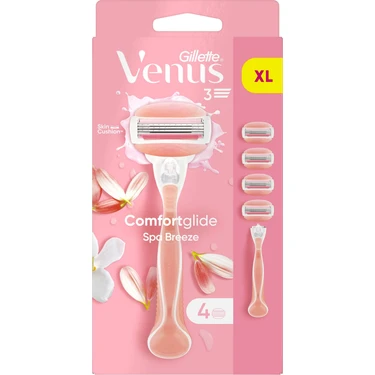 Gillette Venus Comfortglide Spa Breeze Kadın Tıraş Makinesi + 4 Adet Yedek Tıraş