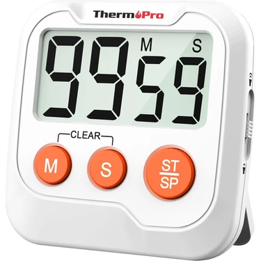 ThermoPro TM03 Mutfak, Spor, Ders için Alarmlı,Geri Sayımlı