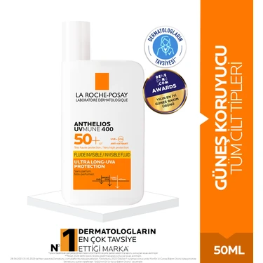 Anthelios Uvmune 400 Spf 50+ Güneş Kremi 50 ml - Tüm Cilt Tipleri