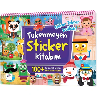 Tükenmeyen Sticker Kitabım - Eğlenceli Yüzler (100+ Tekrar Tekrar Kullanılabilen