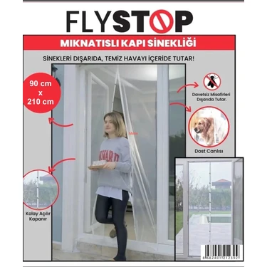 Fly Stop Mıknatıslı Kapı Sinekliği 90X210 cm Raptiyeli ve