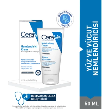 Cerave Nemlendici Krem Kuru Ciltler Seramid ve Hyalüronik Asit İçerikli 50