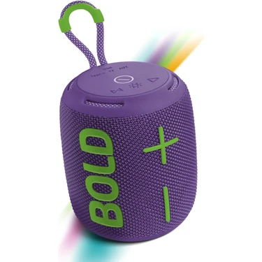 Powerway Bold Mor Taşınabilir Ses Bombası Kablosuz Bluetooth Hoparlör Speaker Yüksek Sesli