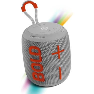 Powerway Bold Gri Taşınabilir Ses Bombası Kablosuz Bluetooth Hoparlör Speaker Yüksek Sesli