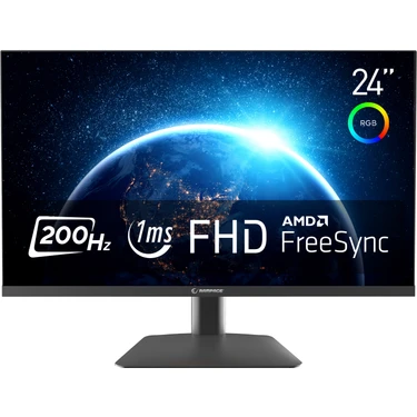 Rampage RM-244S FLASH 24" 200Hz 1ms CSOT VA Full HD Freesync RGB Pivot PC Flat Oyuncu