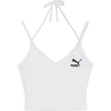 Puma Kadın Puma White Puma Classıcs Ribbed Crop Top Beyaz Kadın