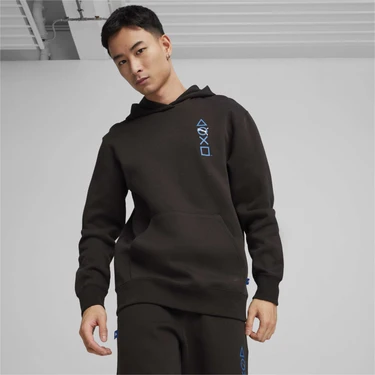 Puma Erkek Puma Black Puma x Playstatıon Graphic Hoodie Dk Siyah Erkek